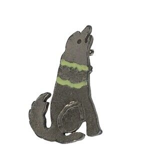Vtg Wolf‎ Coyote Brooch Howling Rustic Southwest Cowgirl Western Chic